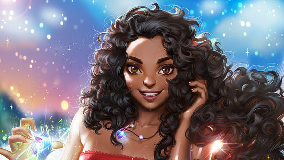 Обои на рабочий стол Моана Ваялики / Moana Waialiki из мультфильма Моана / Moana, by AyyaSAP