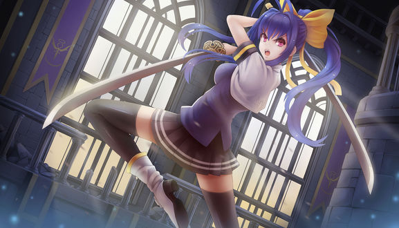 Обои на рабочий стол Mai Natsume / Маи Нацуме из игры BlazBlue, by sunimu