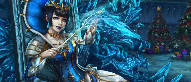 Обои на рабочий стол Волшебница Freya / Фрея в Рождество из игры Lineage II, by Rena Illusion