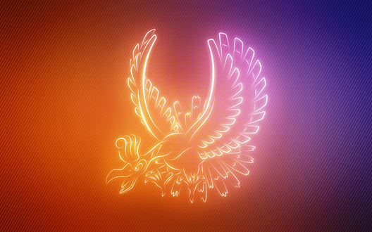 Обои на рабочий стол Ho-Oh / Хо-Ох из аниме Pokemon / Покемон, by Senzune