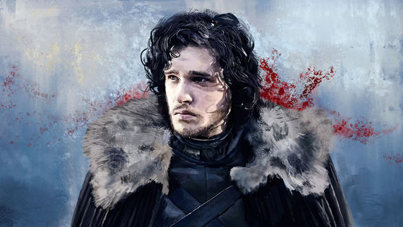 Обои на рабочий стол Кит Харрингтон / Keith Harrington в роли Jon Snow / Джона Сноу из сериала Игра престолов / Game of Thrones