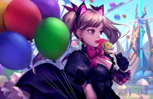 Обои на рабочий стол Black Cat D. VA Hana Song / Черная кошка Ханна Сон из игры Overwatch / Дозор, by Tina Wei