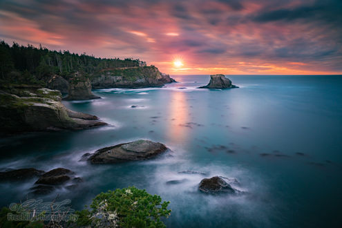 Обои на рабочий стол Закат солнца над морем, by William Freebilly photography