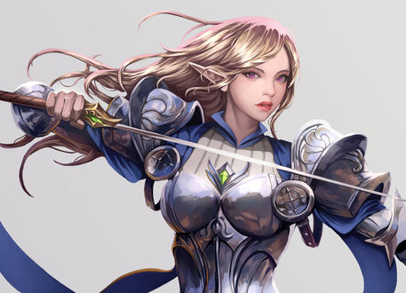 Обои на рабочий стол Девушка-рыцарь с мечом, by jangwon park