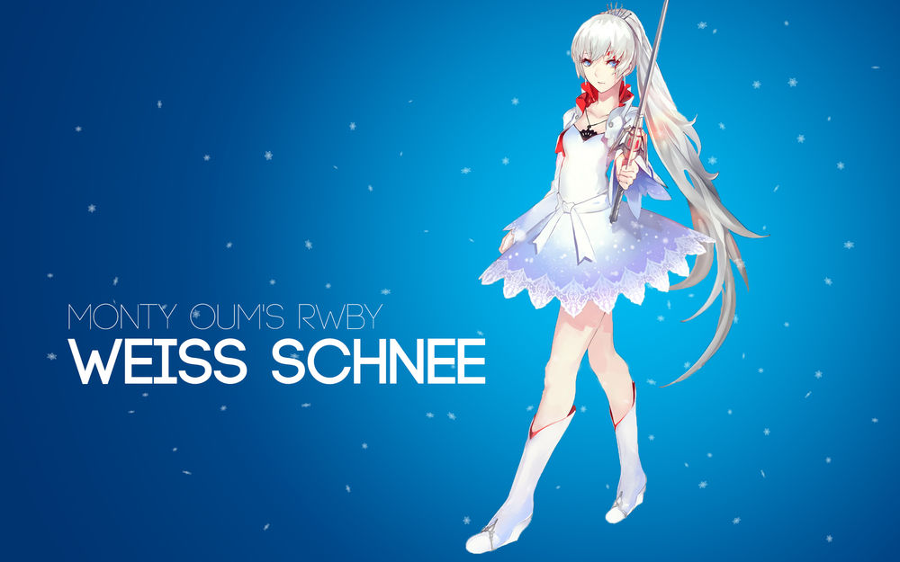 Обои для рабочего стола Weiss Schnee / Вайсс Шни из аниме RWBY / Красный, Белый, Черный, Желтый, by AssassinWarrior
