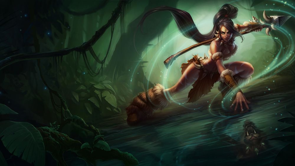 Обои для рабочего стола Nidalee / Нидали арт персонажа из игры League of Legends / Лига Легенд