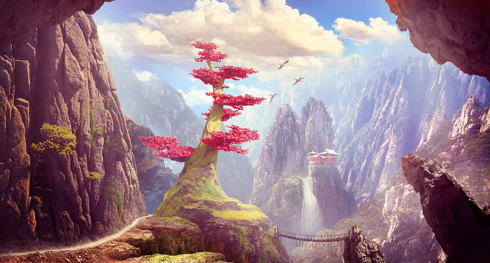 Обои для рабочего стола Mountain tree / Горное дерево, by ElenaDudina
