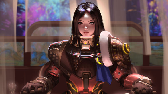 Обои на рабочий стол Brigitte / Бриджит из игры Overwatch / Дозор, by Liang xing