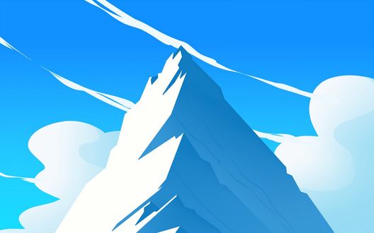 Обои на рабочий стол Вершина гор в облаках, by OGARart
