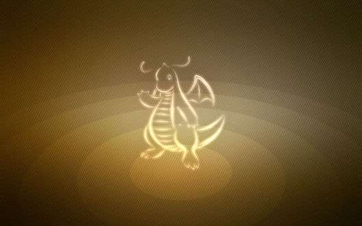 Обои на рабочий стол Dragonite / Драгонайт из аниме Pokemon / Покемон, by Senzune