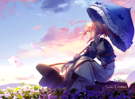 Обои на рабочий стол Violet Evergarden / Вайолет Эвергарден из одноименного аниме, by lluluchwan