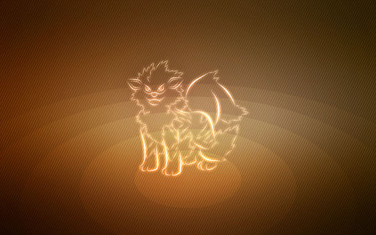 Обои на рабочий стол Arcanine / Арканайн из аниме Pokemon / Покемон, by Senzune