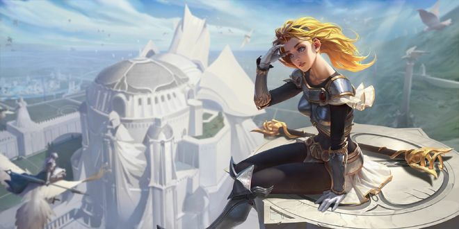 Обои на рабочий стол Lux, Lady of Luminosity / Люкс, Леди Свечения из игры League of Legends / Лига Легенд, by lejia chan