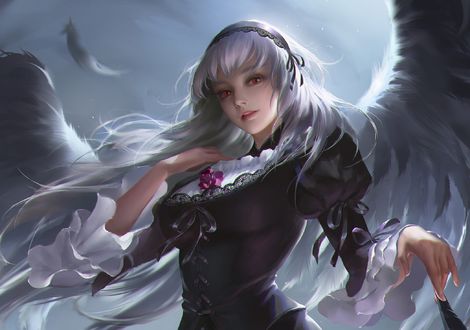 Обои на рабочий стол Suigintou / Суигинто из аниме Rozen Maiden / Девы Розена, by chelsea sun