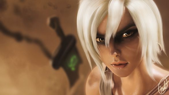 Обои на рабочий стол Riven / Ривэн из игры League of Legends / Лига Легенд, by Pauline Kuemmeler
