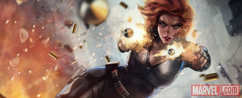 Обои на рабочий стол Black Widow / Черной Вдова из комиксов компании Марвел / Marvel, by JeeHyung lee
