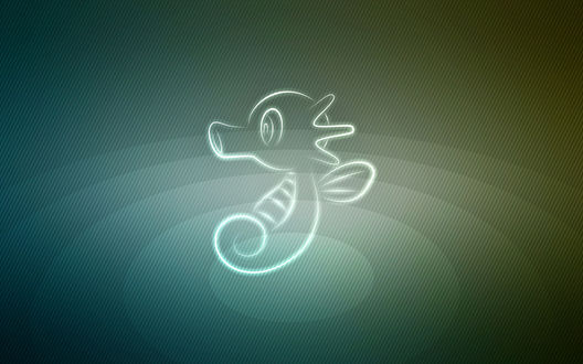 Обои на рабочий стол Horsea / Хорси из аниме Pokemon / Покемон, by Senzune