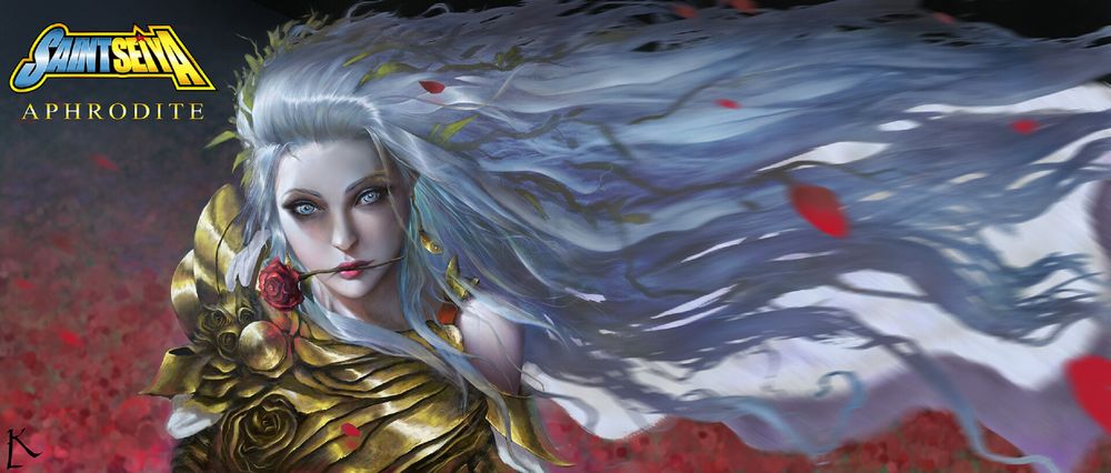 Обои для рабочего стола Богиня Aphrodite / Афродита из игры Saint Seiya, by Kae Lodula