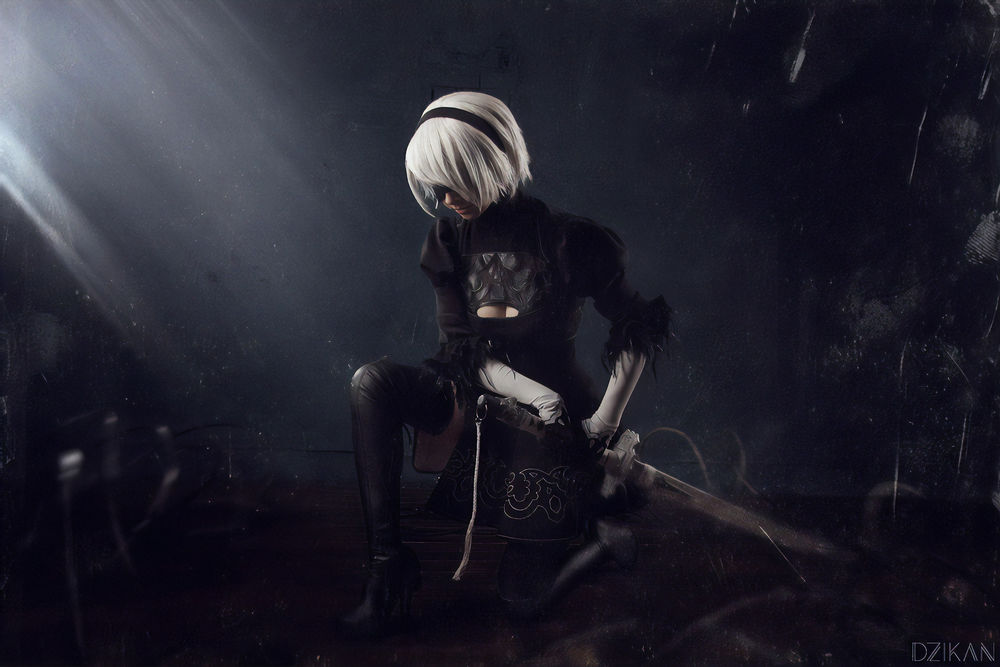 Обои для рабочего стола Косплей-модель в образе 2B, из игры NieR: Automata, by Dzikan