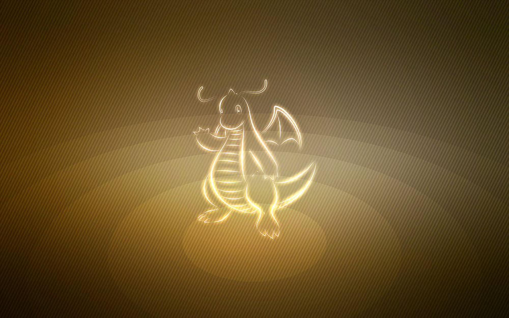 Обои для рабочего стола Dragonite / Драгонайт из аниме Pokemon / Покемон, by Senzune