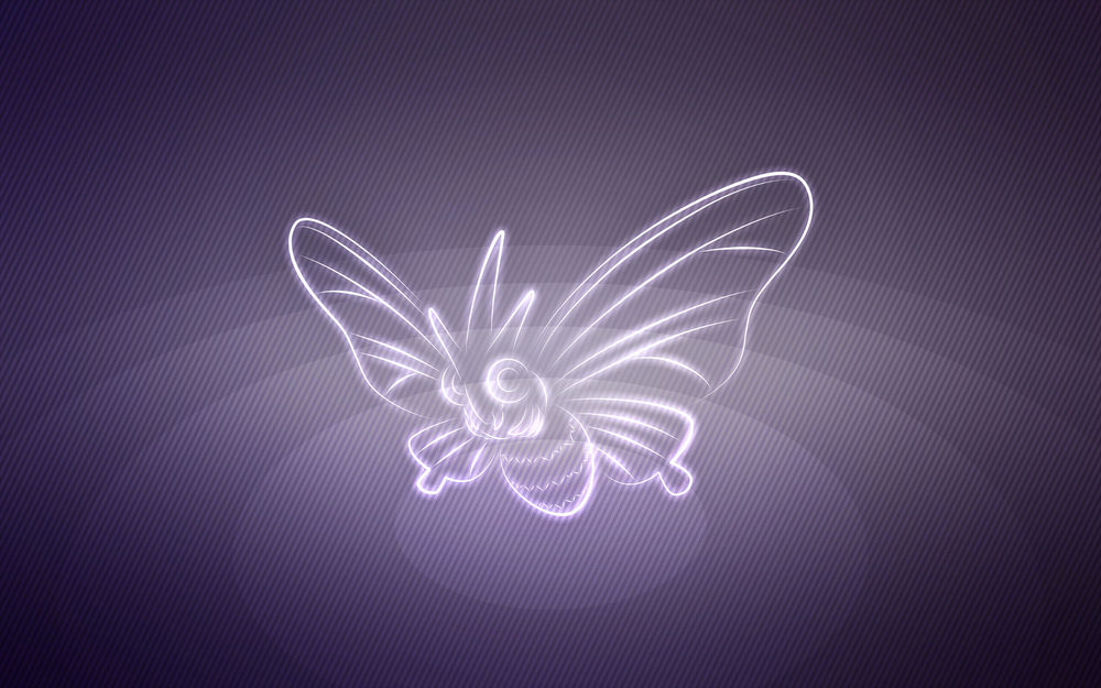 Обои для рабочего стола Venomoth / Веномот из аниме Pokemon / Покемон, by Senzune