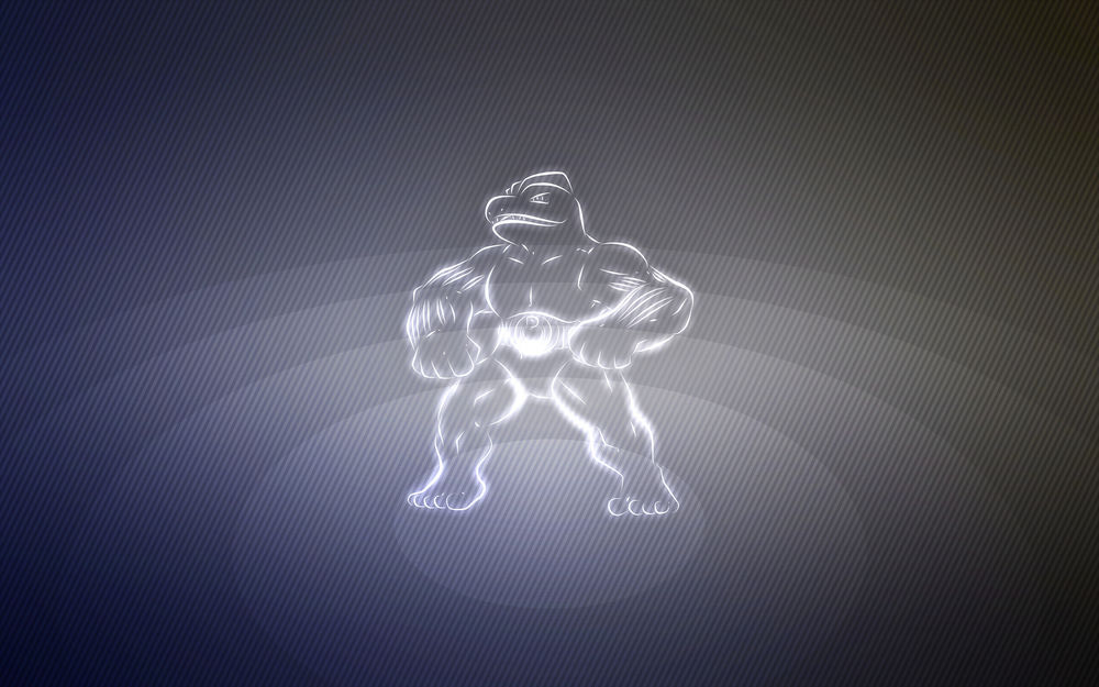 Обои для рабочего стола Machoke / Мачок из аниме Pokemon / Покемон, by Senzune