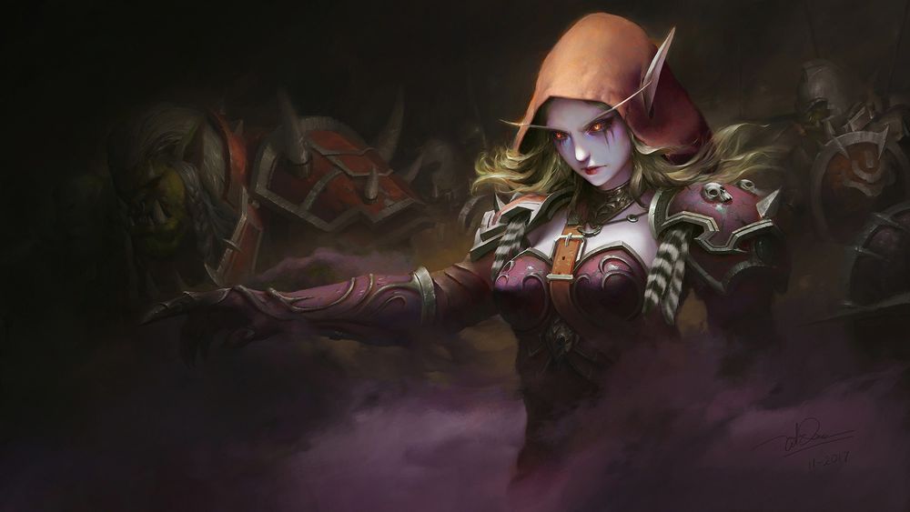 Обои для рабочего стола Sylvanas Windrunner / Сильвана Ветрокрылая из игры World of Warcraft / Мир военного ремесла