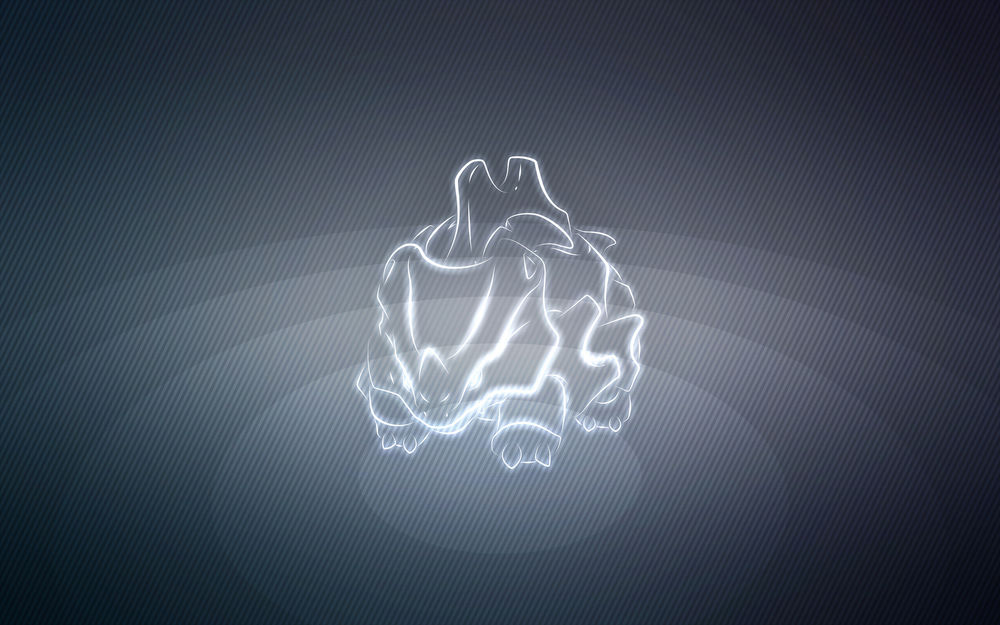 Обои для рабочего стола Rhyhorn / Райхорн из аниме Pokemon / Покемон, by Senzune