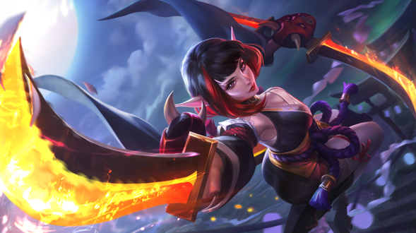 Обои на рабочий стол Эльфийка-воин Karina / Карина из игры Mobile Legends: Bang Bang