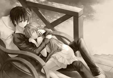 Обои на рабочий стол Kirito / Кирито и Asuna / Асуна арт персонажей из аниме Sword Art Online / Мастера Меча Онлайн