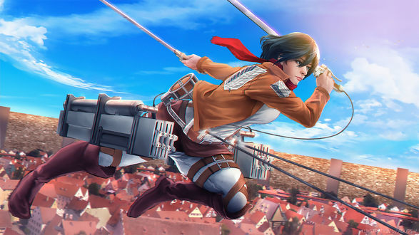Обои на рабочий стол Mikasa Ackerman / Микаса Аккерман из аниме Атака Титана / Attack on Titan / Shingeki no Kyojin