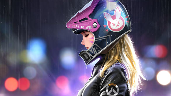 Обои на рабочий стол D. VA / Ханна Сон из игры Overwatch / Дозор, by Liang-Xing