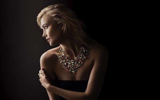 Обои на рабочий стол Модель Karlie Kloss с украшением на шее