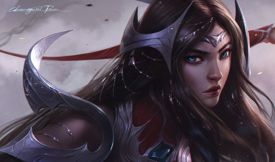 Обои на рабочий стол Irelia / Ирелия из игры Лига Легенд / League of Legends, by Chengwei Pan