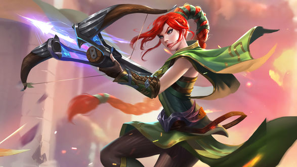 Обои на рабочий стол Девушка-воин с арбалетом из игры Paladins