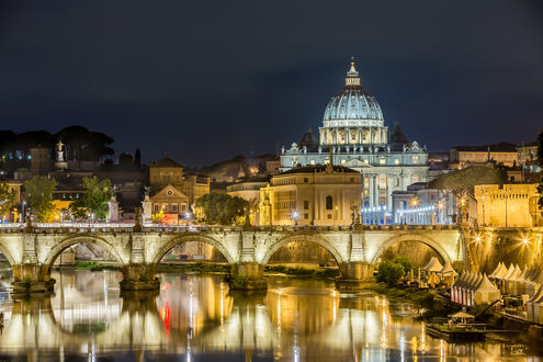 Обои на рабочий стол Собор Святого Петра, Рим, Ватикан, Италия / Basilica di San Pietro, Rome, Vaticano, Italy