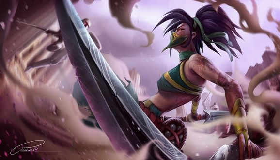 Обои на рабочий стол Akali / Акали из игры League of Legends / Лига Легенд