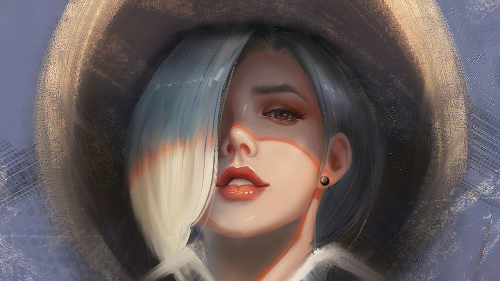 Обои для рабочего стола Ashe / Эш из игры Overwatch / Дозор, by Trung Bui