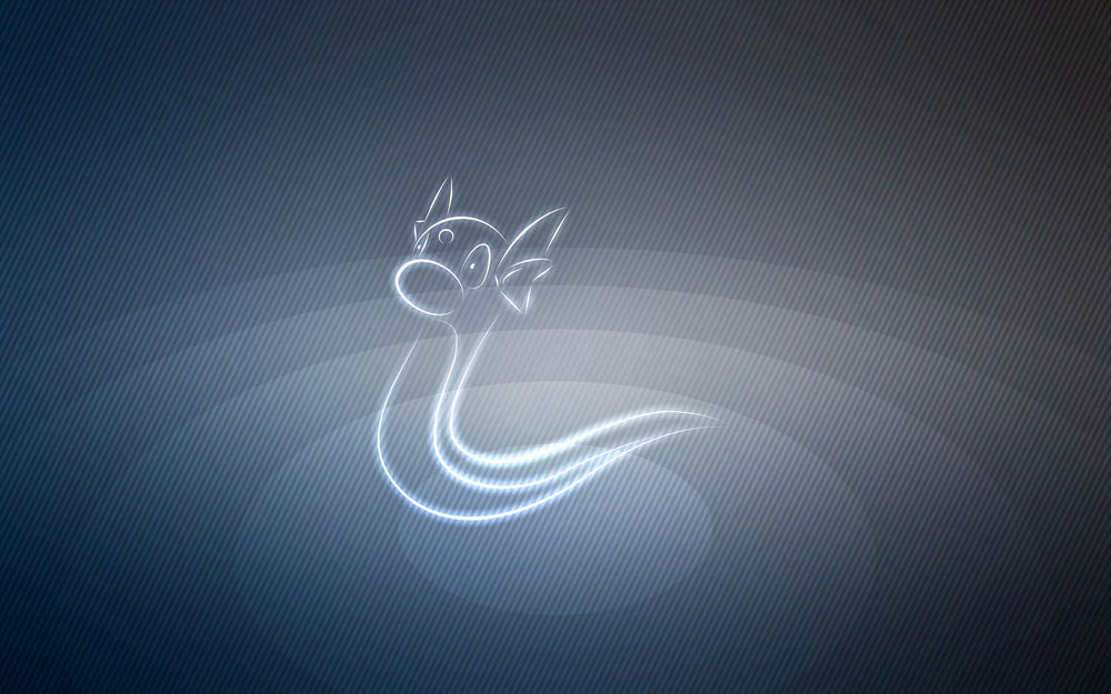 Обои для рабочего стола Dratini / Дратини из аниме Pokemon / Покемон, by Senzune