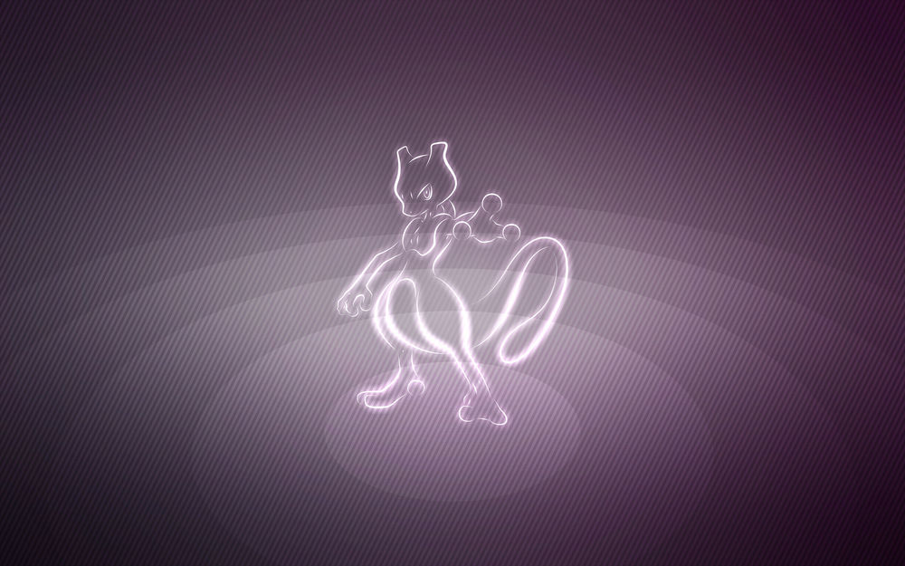 Обои для рабочего стола Mewtwo / Мьюту из аниме Pokemon / Покемон, by Senzune