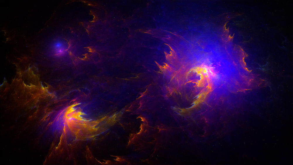 Обои для рабочего стола Разноцветное космическое пространство, работа-The nest of the Phoenix / Гнездо Феникса, by luisbc