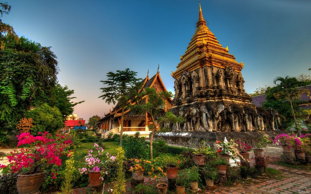 Обои для рабочего стола Храм Ват Чанг Мэн / Wat Chiang Man в Чиангмае