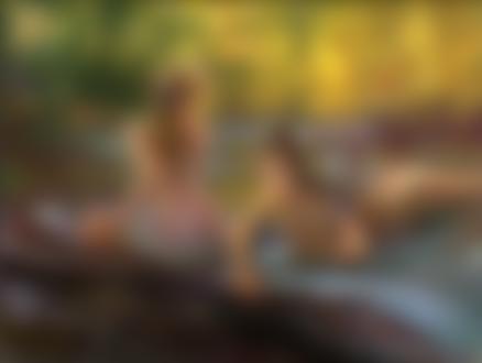 Обои на рабочий стол Обнаженные девушки на берегу реки, by Rongrong Wang