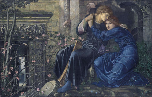 Обои на рабочий стол Картина - Любовь среди руин. Художник Edward Coley Burne-Jones