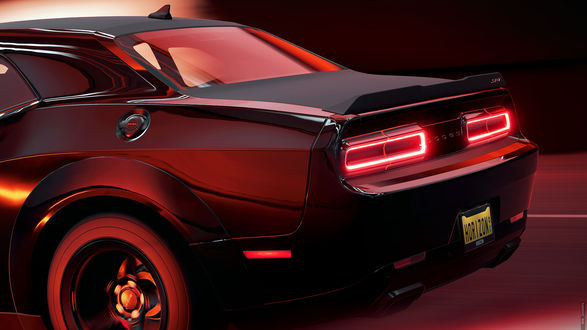 Обои на рабочий стол Авто Dodge Challenger Demon SRT из игры Forza Horizon 4, by Mikhail Sharov