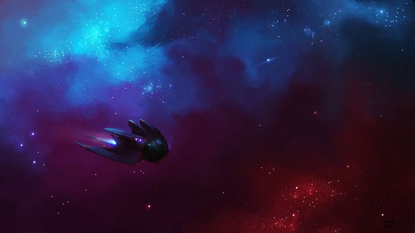 Обои на рабочий стол Корабль в космосе, by Vesna Karlovsek
