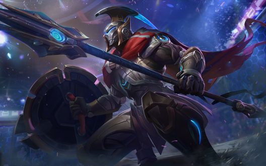 Обои на рабочий стол Воин Pantheon / Пантеон из игры League of Legends / Лиги Легенд