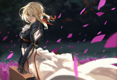 Обои на рабочий стол Violet Evergarden / Вайолет Эвергарден из аниме Violet Evergarden, art by WLOP