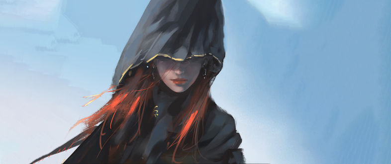 Обои на рабочий стол Девушка-воин Lenia из комикса Wang Ling GhostBlade / Призрачный Клинок, by Wlop