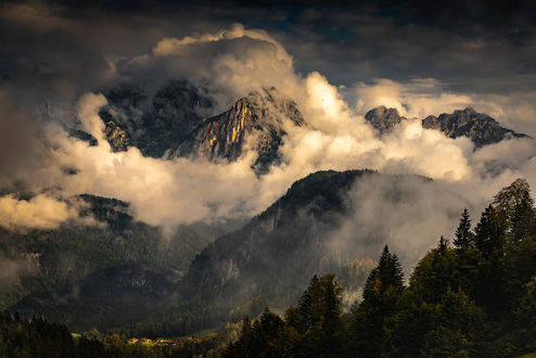 Обои на рабочий стол Горы в облаках, Австрия, by andy dauer